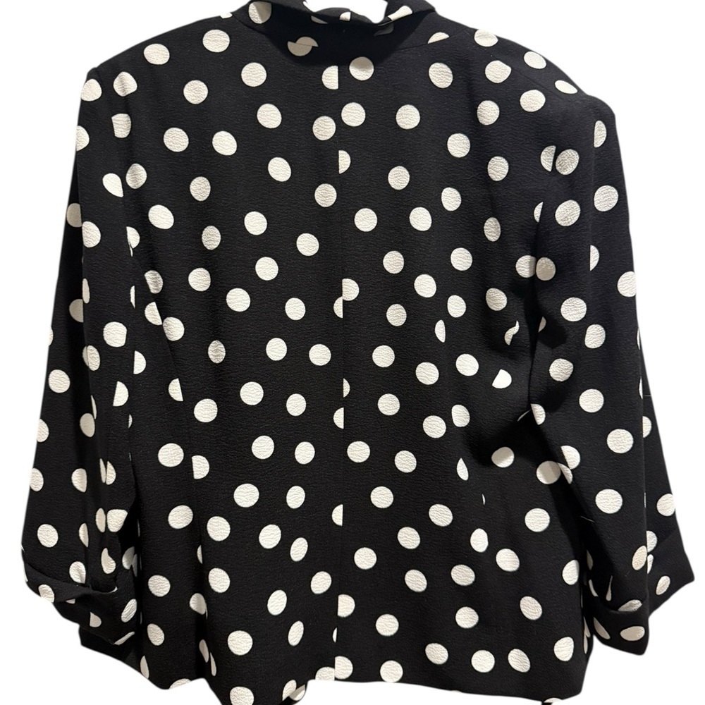 🖤 Kasper Polka Dot Shawl-Collar Swing Jacket — Size 10 - Picture 3 of 5